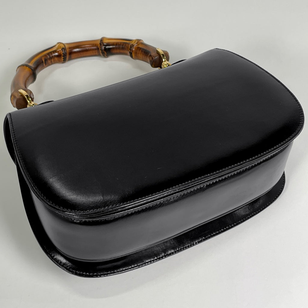グッチ バンブー ハンドバッグ 2WAY ショルダーバッグ 竹 オールドグッチ 00019510633 ハンドバッグ レザー ブラック レディース 【中古】brbag