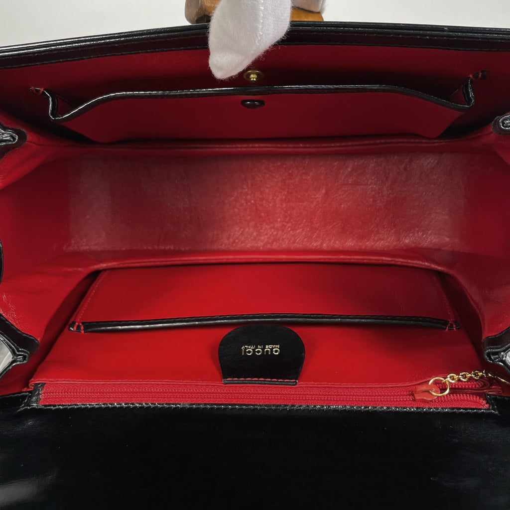 グッチ バンブー ハンドバッグ 2WAY ショルダーバッグ 竹 オールドグッチ 00019510633 ハンドバッグ レザー ブラック レディース 【中古】brbag