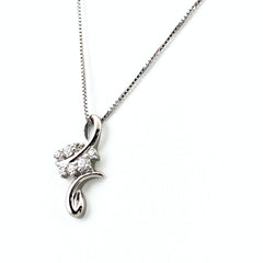 メレダイヤ デザインネックレス プラチナ ペンダント ネックレス Pt900 Pt850 ダイヤモンド レディース 【中古】nbjwl