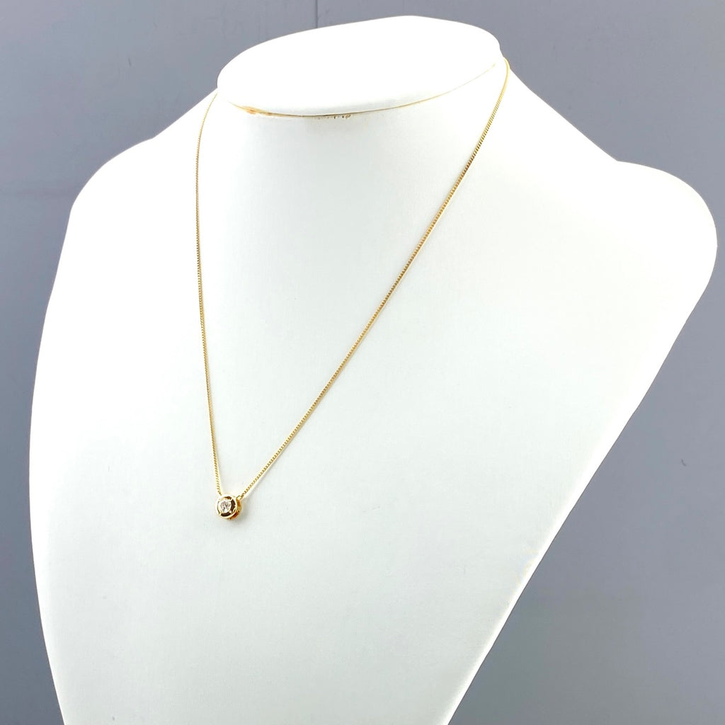 ダイヤモンド デザインネックレス YG イエローゴールド ペンダント ネックレス K18 750 ダイヤモンド レディース 【中古】nbjwl