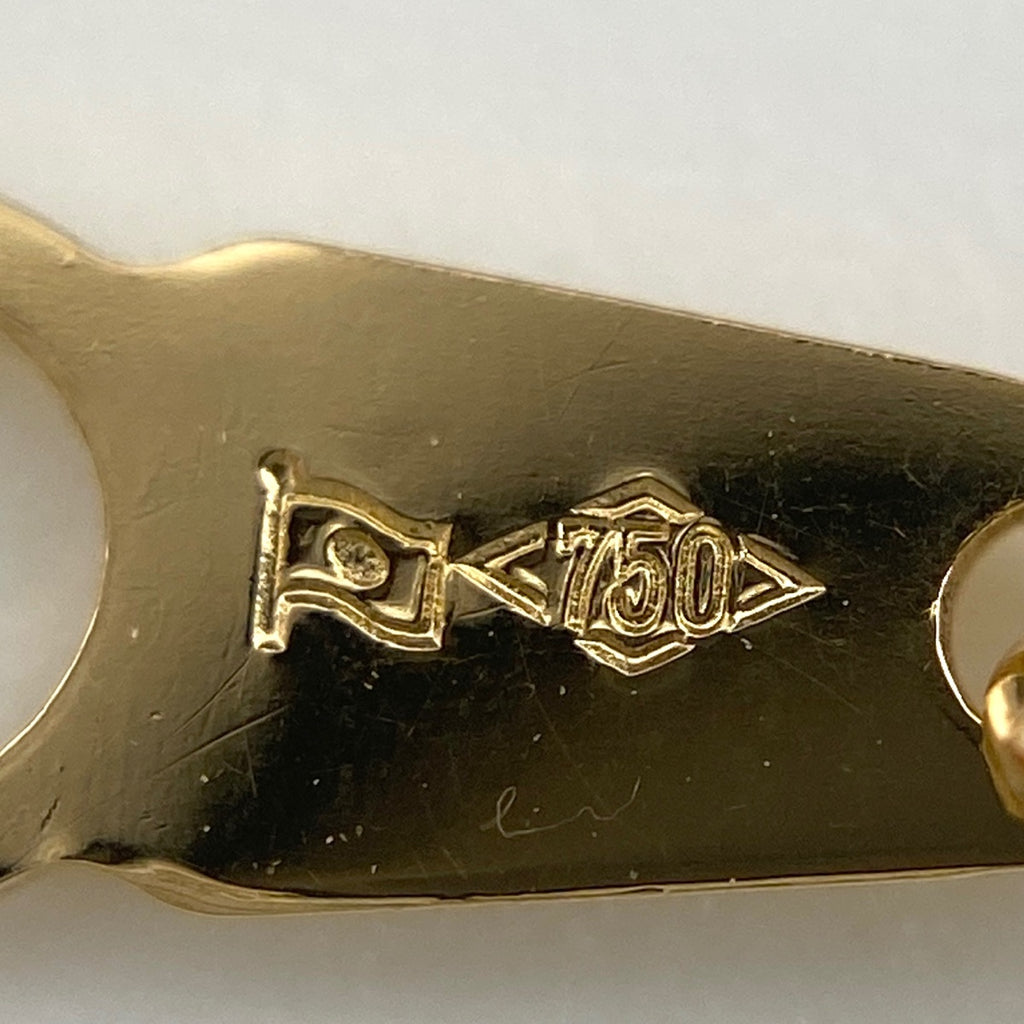ダイヤモンド デザインネックレス YG イエローゴールド ペンダント ネックレス K18 750 ダイヤモンド レディース 【中古】nbjwl