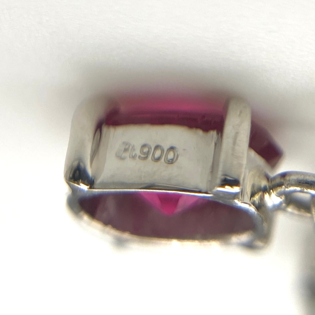 ルビー デザインペンダントトップ プラチナ メレダイヤ ペンダントトップ Pt900 ルビー ダイヤモンド レディース 【中古】nbjwl