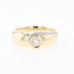 メレダイヤ デザインリング YG イエローゴールド 指輪 リング 10号 K18 ダイヤモンド レディース 【中古】nbjwl