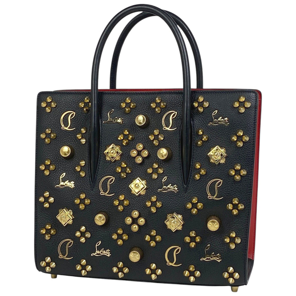 クリスチャンルブタン パロマ ハンドバッグ スタッズ ハンドバッグ レザー ブラック レディース 【中古】brbag