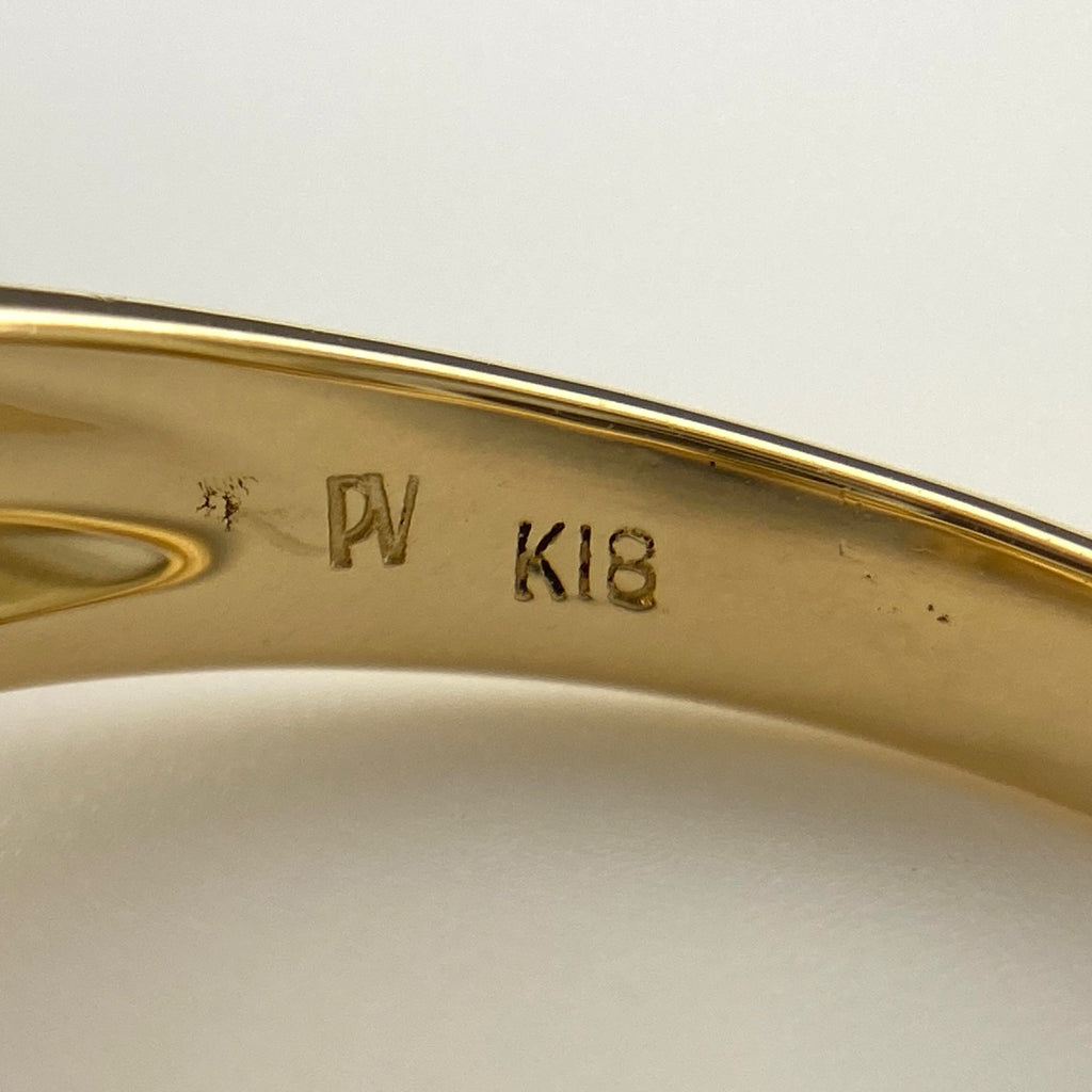 ポンテヴェキオ メレダイヤ デザインリング YG イエローゴールド 指輪 リング 12号 K18 ダイヤモンド レディース 【中古】brjwl