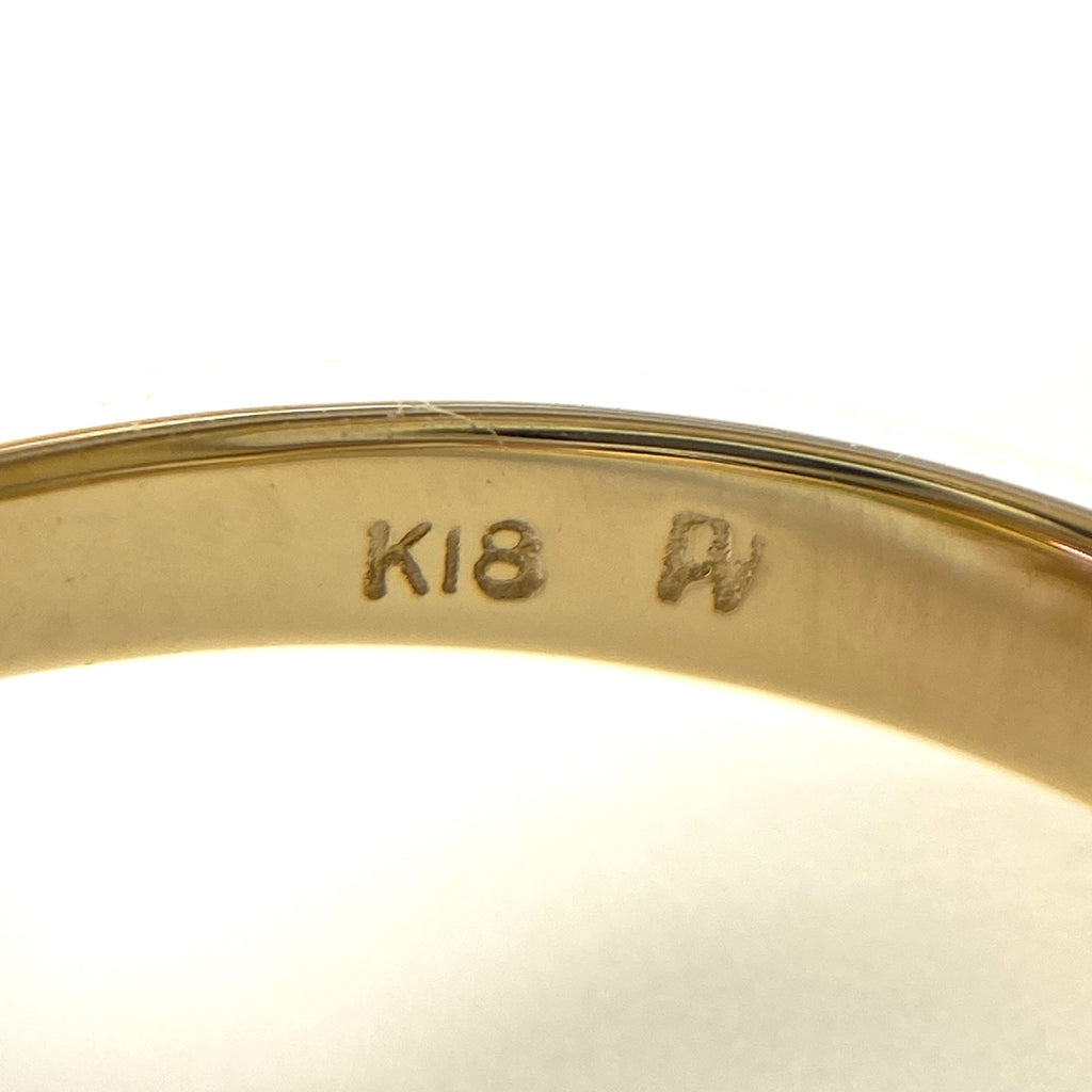 ポンテヴェキオ サファイア デザインリング YG イエローゴールド 指輪 メレダイヤ リング 12号 K18 サファイア ダイヤモンド レディース 【中古】brjwl