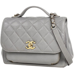 シャネル ココマーク トップハンドル チェーン ショルダーバッグ 2WAY ハンドバッグ マトラッセ ショルダーバッグ レザー グレー A93749 レディース 【中古】brbag