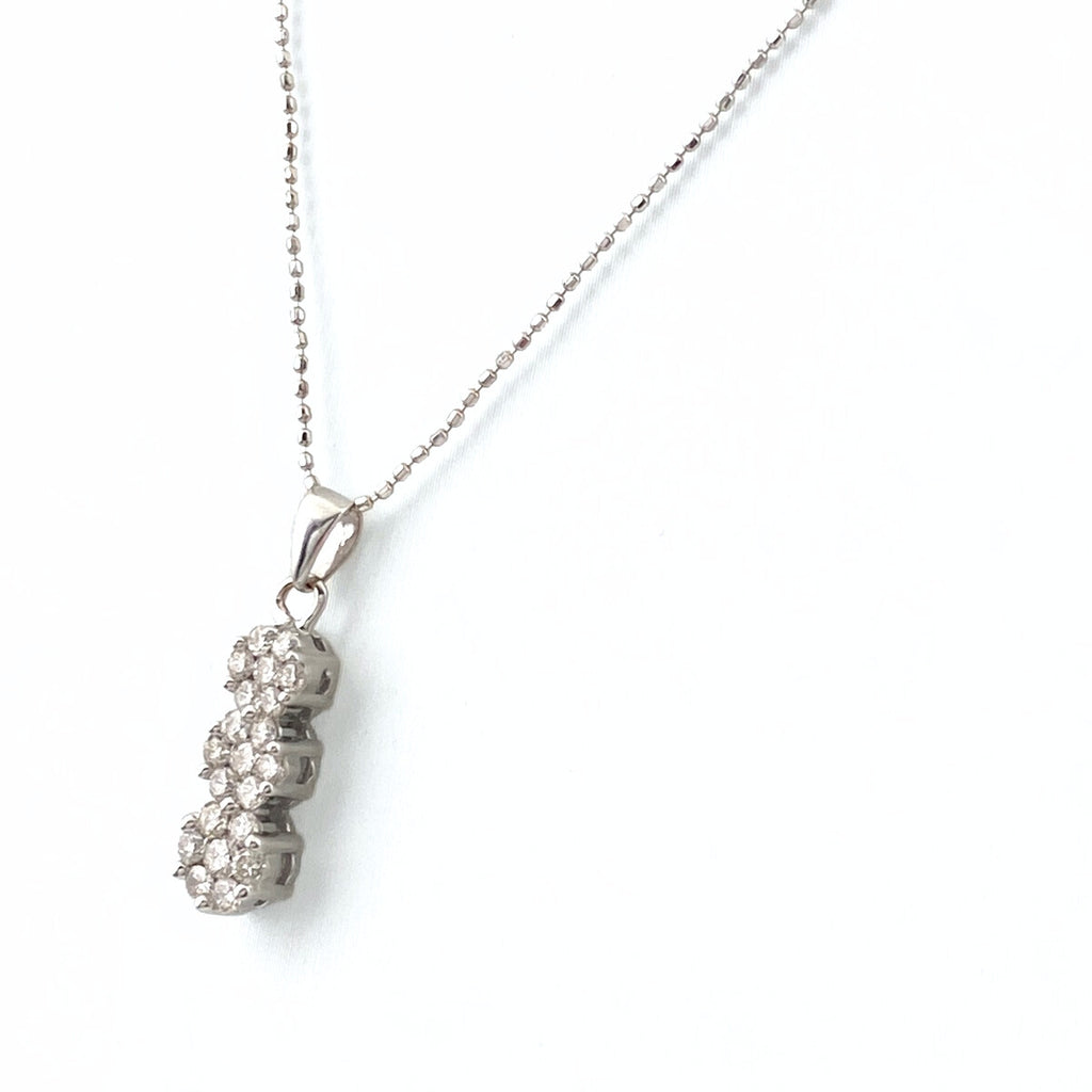 メレダイヤ デザインネックレス WG ホワイトゴールド ペンダント ネックレス K18 WG ダイヤモンド レディース 【中古】nbjwl