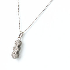 メレダイヤ デザインネックレス WG ホワイトゴールド ペンダント ネックレス K18 WG ダイヤモンド レディース 【中古】nbjwl