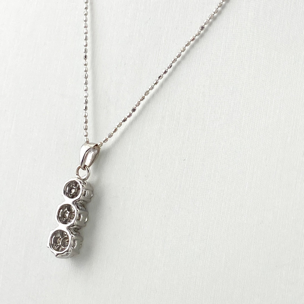 メレダイヤ デザインネックレス WG ホワイトゴールド ペンダント ネックレス K18 WG ダイヤモンド レディース 【中古】nbjwl