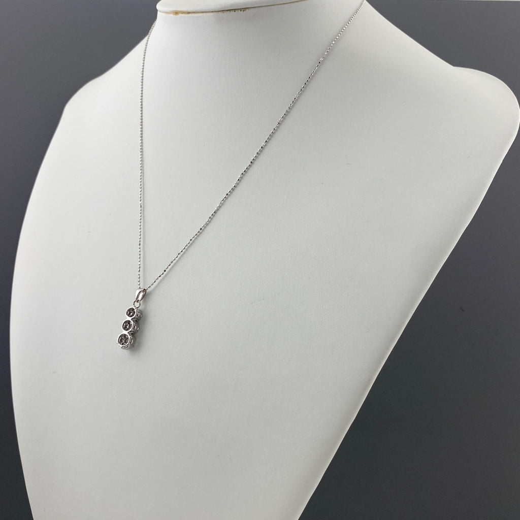 メレダイヤ デザインネックレス WG ホワイトゴールド ペンダント ネックレス K18 WG ダイヤモンド レディース 【中古】nbjwl