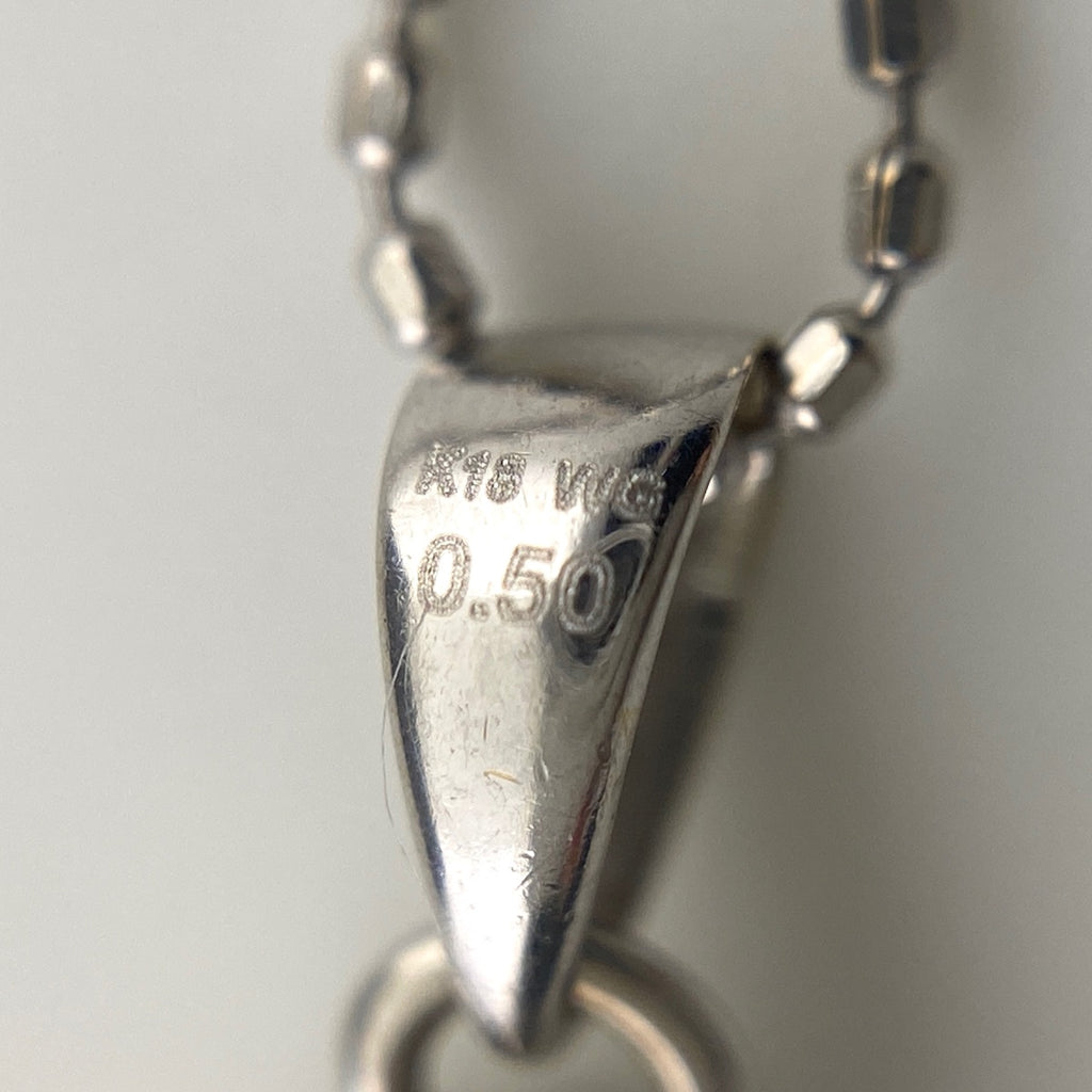 メレダイヤ デザインネックレス WG ホワイトゴールド ペンダント ネックレス K18 WG ダイヤモンド レディース 【中古】nbjwl
