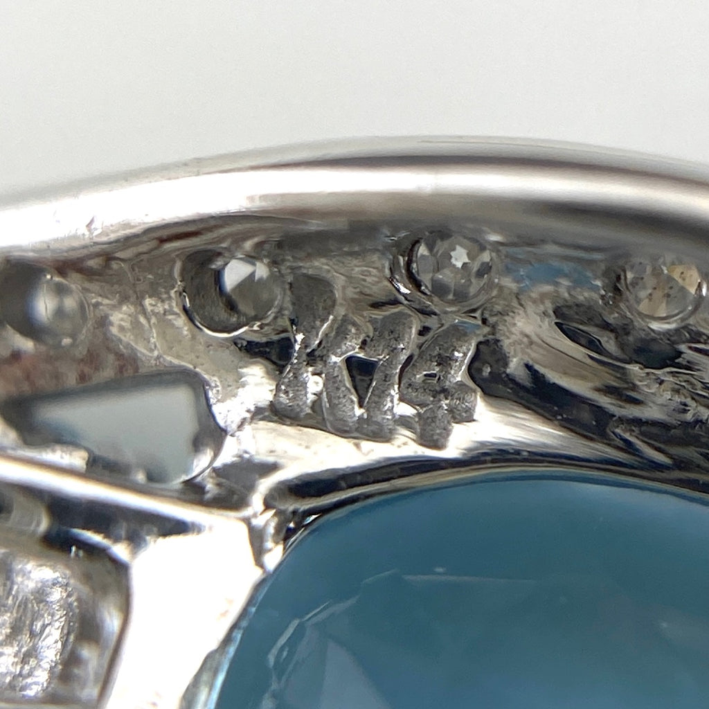 アクアマリン デザインペンダントトップ メレダイヤ ペンダントトップ K14 アクアマリン ダイヤモンド レディース 【中古】nbjwl