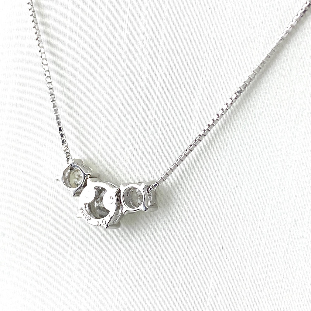 ダイヤモンド デザインネックレス プラチナ ペンダント ネックレス Pt900 Pt850 ダイヤモンド レディース 【中古】nbjwl
