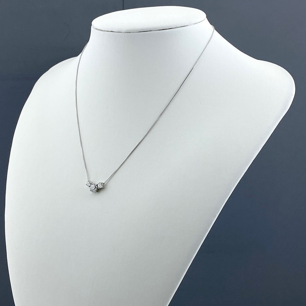 ダイヤモンド デザインネックレス プラチナ ペンダント ネックレス Pt900 Pt850 ダイヤモンド レディース 【中古】nbjwl