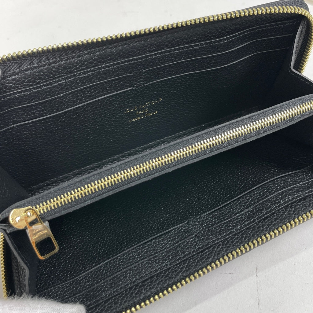 ルイ・ヴィトン ポルトフォイユ クレマンス ラウンドファスナー 長財布 モノグラムアンプラント ノワール(ブラック) M60171 レディース 【中古】brbag
