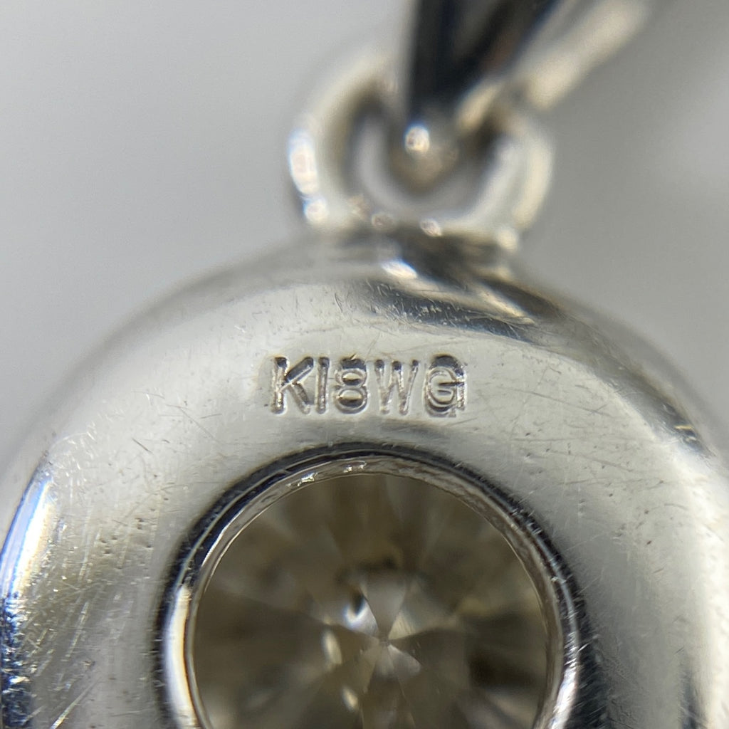 ダイヤモンド デザインネックレス ホワイトゴールド ペンダント ネックレス K18 WG ダイヤモンド レディース 【中古】 
 ラッピング可