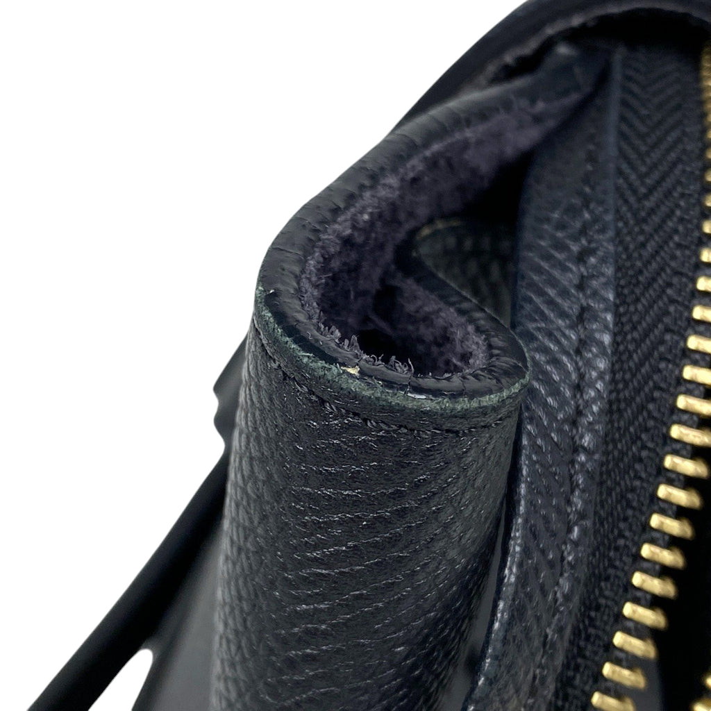 【最終値引き】 セリーヌ ベルトバッグ マイクロ 手提げ ハンドバッグ レザー ブラック レディース 【中古】 brbag