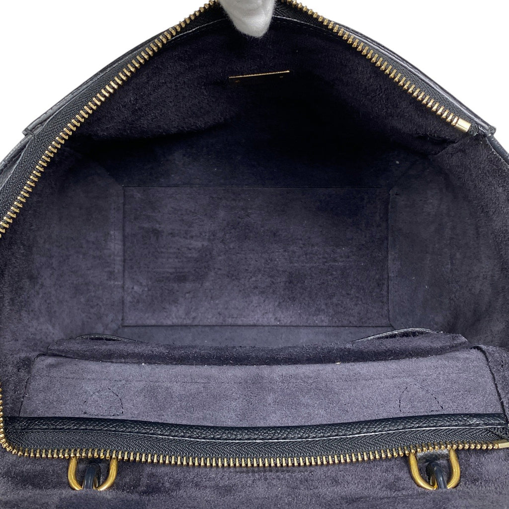 【最終値引き】 セリーヌ ベルトバッグ マイクロ 手提げ ハンドバッグ レザー ブラック レディース 【中古】 brbag