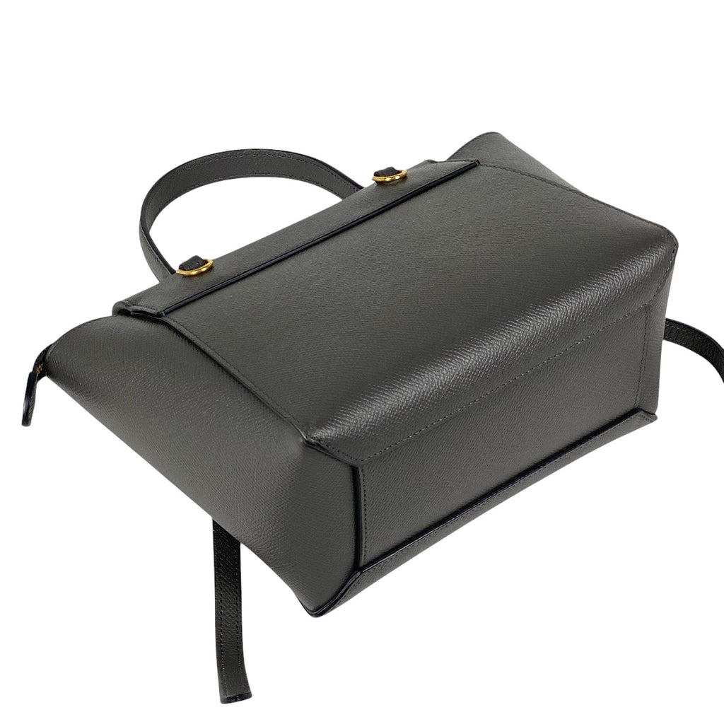 セリーヌ ベルトバッグ ナノ 2WAY ショルダーバッグ ハンドバッグ レザー グレー レディース 【中古】brbag