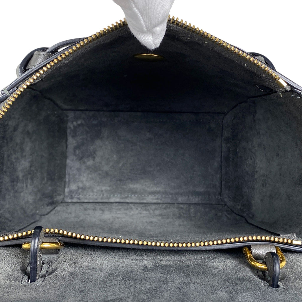 セリーヌ ベルトバッグ ナノ 2WAY ショルダーバッグ ハンドバッグ レザー グレー レディース 【中古】brbag