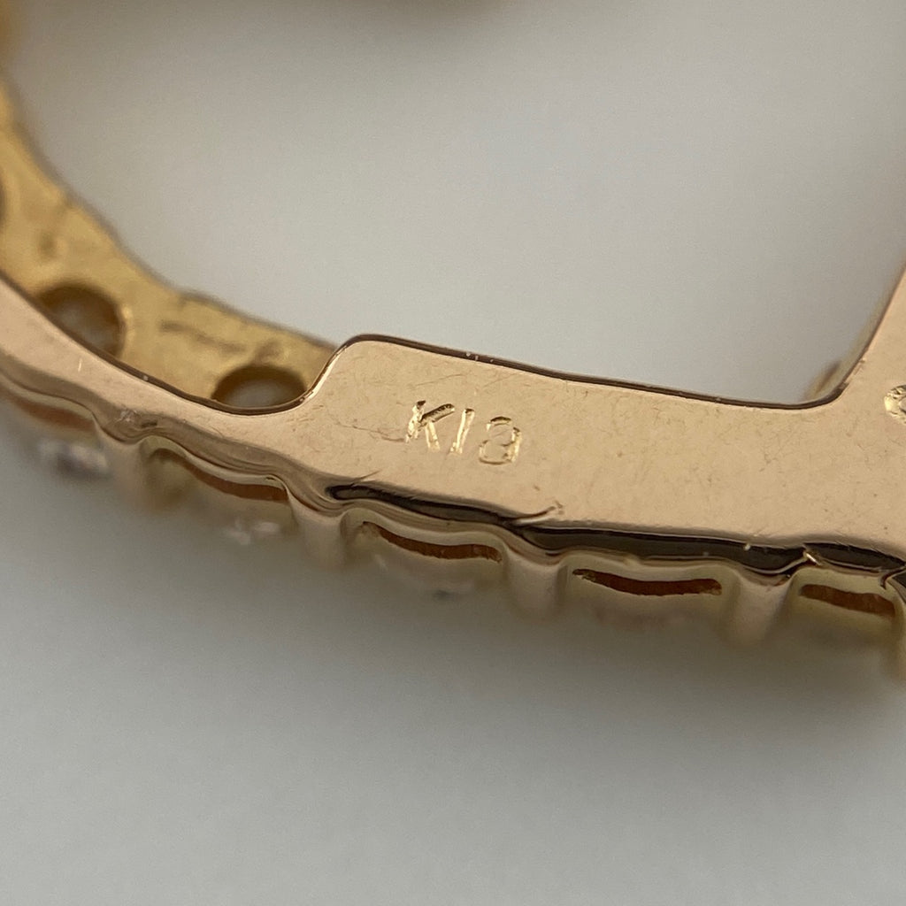 ハートモチーフ ペンダントトップ YG イエローゴールド メレダイヤ ペンダントトップ K18 ダイヤモンド レディース 【中古】nbjwl