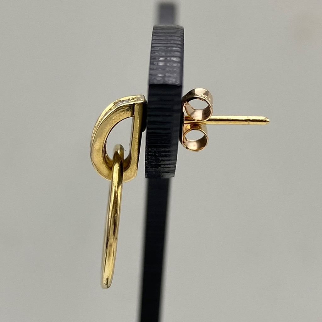 メレダイヤ デザインピアス YG イエローゴールド スイング ピアス K18 ダイヤモンド レディース 【中古】nbjwl