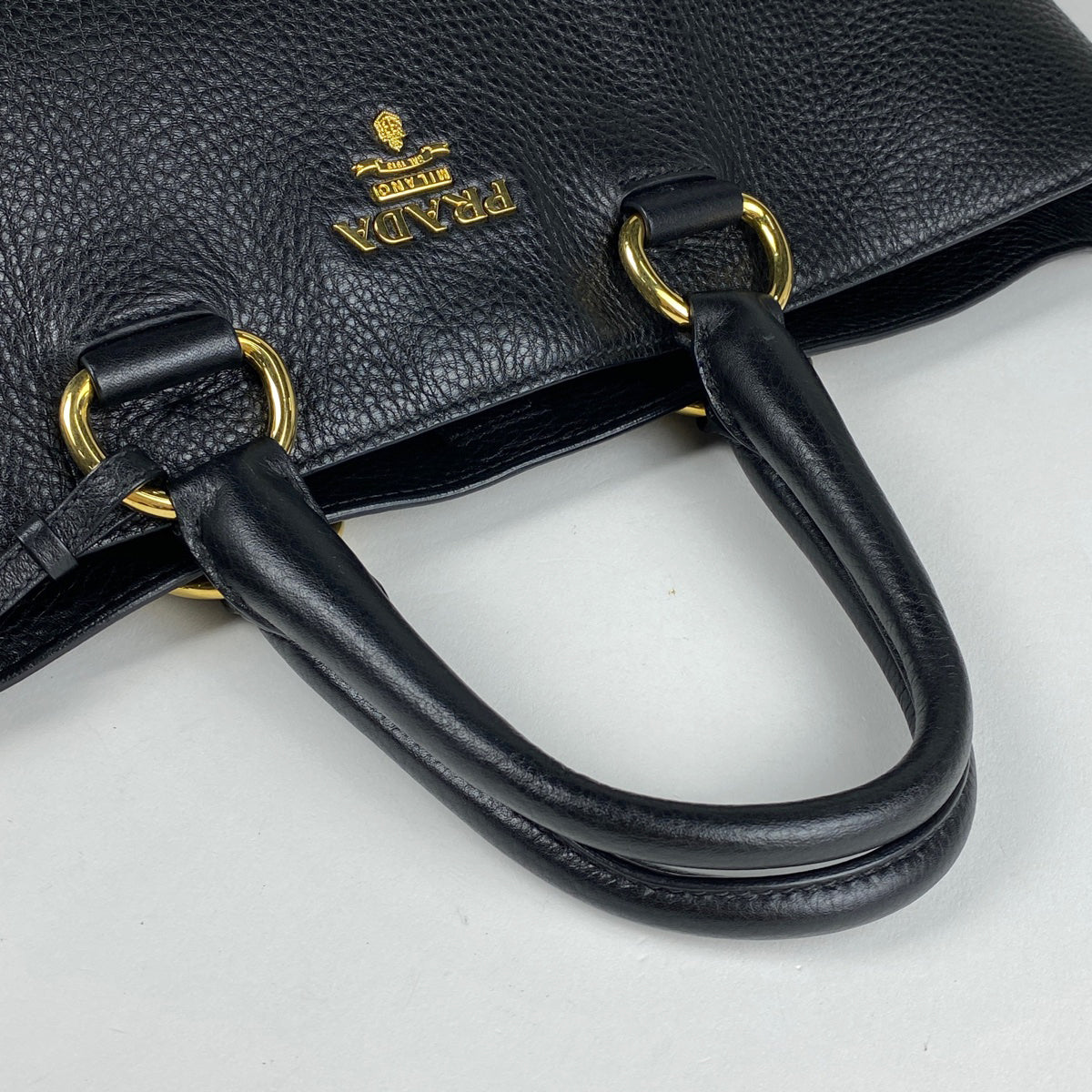 プラダ　バッグ セール】PRADA*PHENIX*ストラップ付カーフレザートートバッグ
