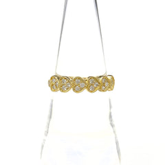 ハートモチーフ デザインリング YG イエローゴールド 指輪 メレダイヤ リング 15号 K18 ダイヤモンド レディース 【中古】nbjwl