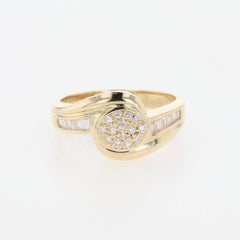 メレダイヤ デザインリング YG イエローゴールド 指輪 リング 12号 K18 ダイヤモンド レディース 【中古】nbjwl