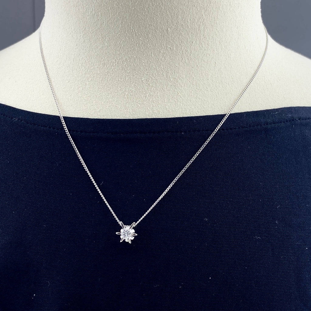 ダイヤモンド デザインネックレス プラチナ ペンダント ネックレス Pt850 ダイヤモンド レディース 【中古】nbjwl