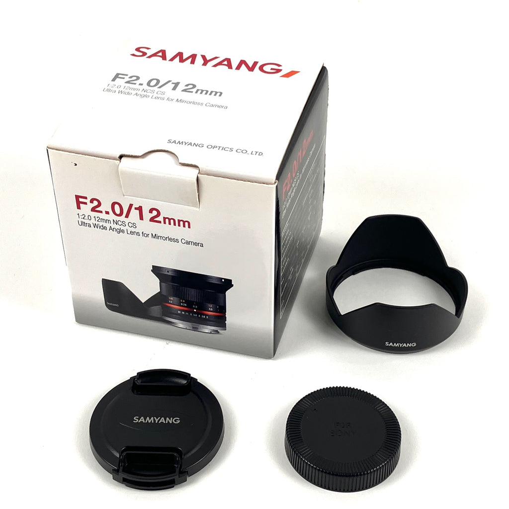 サムヤン SAMYANG 12mm F2.0 NCS CS (ソニーE/APS-C用) ブラック 一眼カメラ用レンズ（マニュアルフォーカス） 【中古】