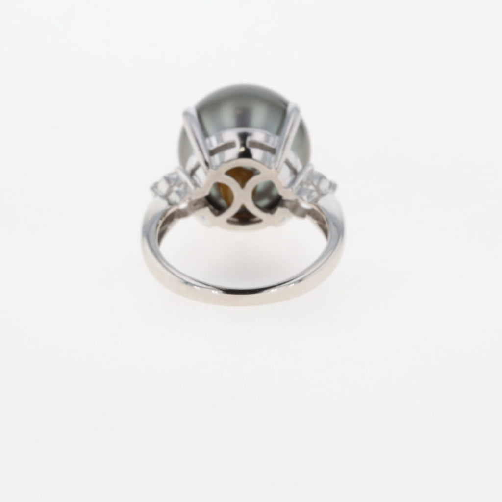 パール デザインリング プラチナ 指輪 メレダイヤ 真珠 リング 11号 Pt900 パール ダイヤモンド レディース 【中古】 ラッピング可