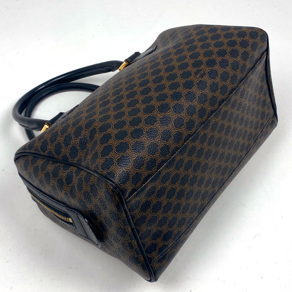セリーヌ マカダム柄 ハンドバッグ ロゴ ハンドバッグ コーティングキャンバス ブラック レディース 【中古】brbag