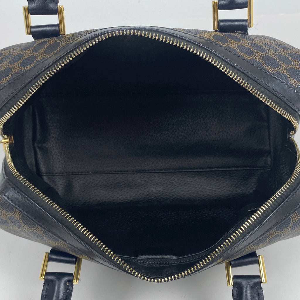 セリーヌ マカダム柄 ハンドバッグ ロゴ ハンドバッグ コーティングキャンバス ブラック レディース 【中古】brbag