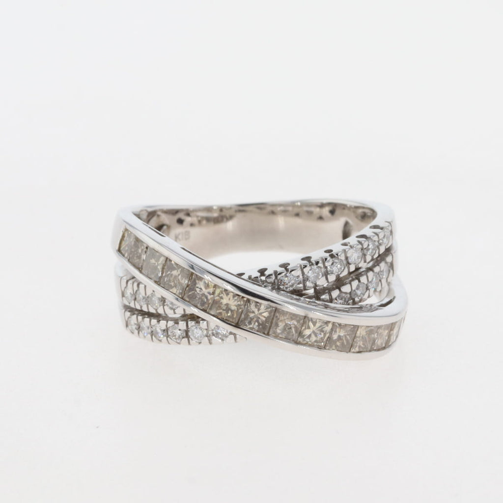 メレダイヤ デザインリング 指輪 リング 15号 K18 ダイヤモンド レディース