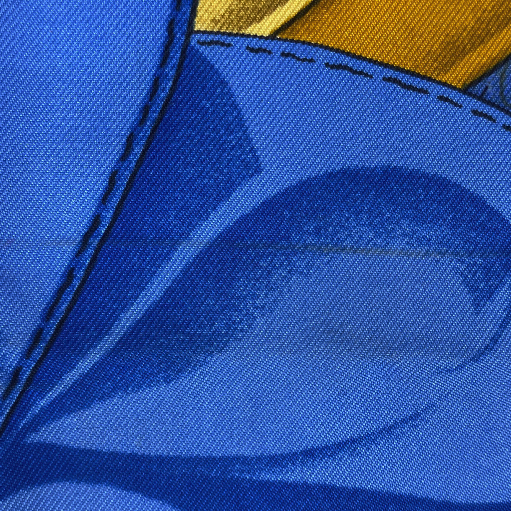 【ジャンク品】エルメス カレ 90 Soleil de Soie シルクの太陽 スカーフ シルク ネイビー マルチカラー レディース 【中古】 
 ラッピング可