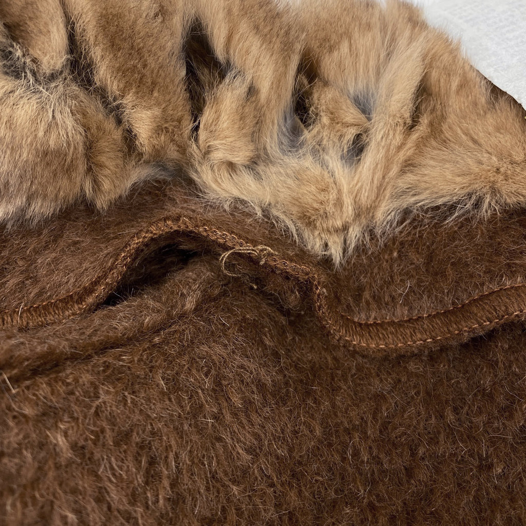 フェンディ ファー付き ロング コート ノーカラー アウター その他コート ブラウン レディース 【中古】brapp