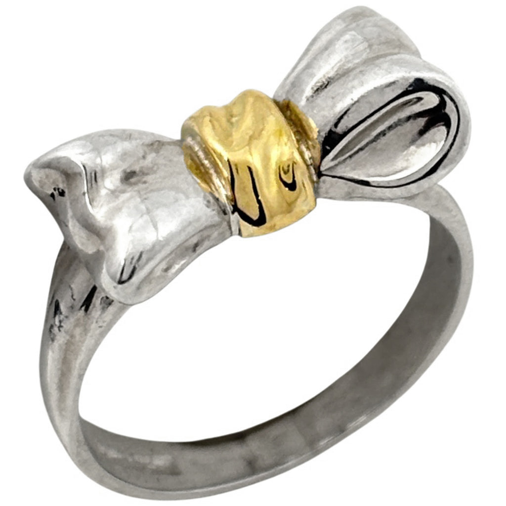 Tiffany リボンシルバー ゴールド リング　11号 ティファニー リボンモチーフ リング 指輪 K18 リング 11.5号 シルバー