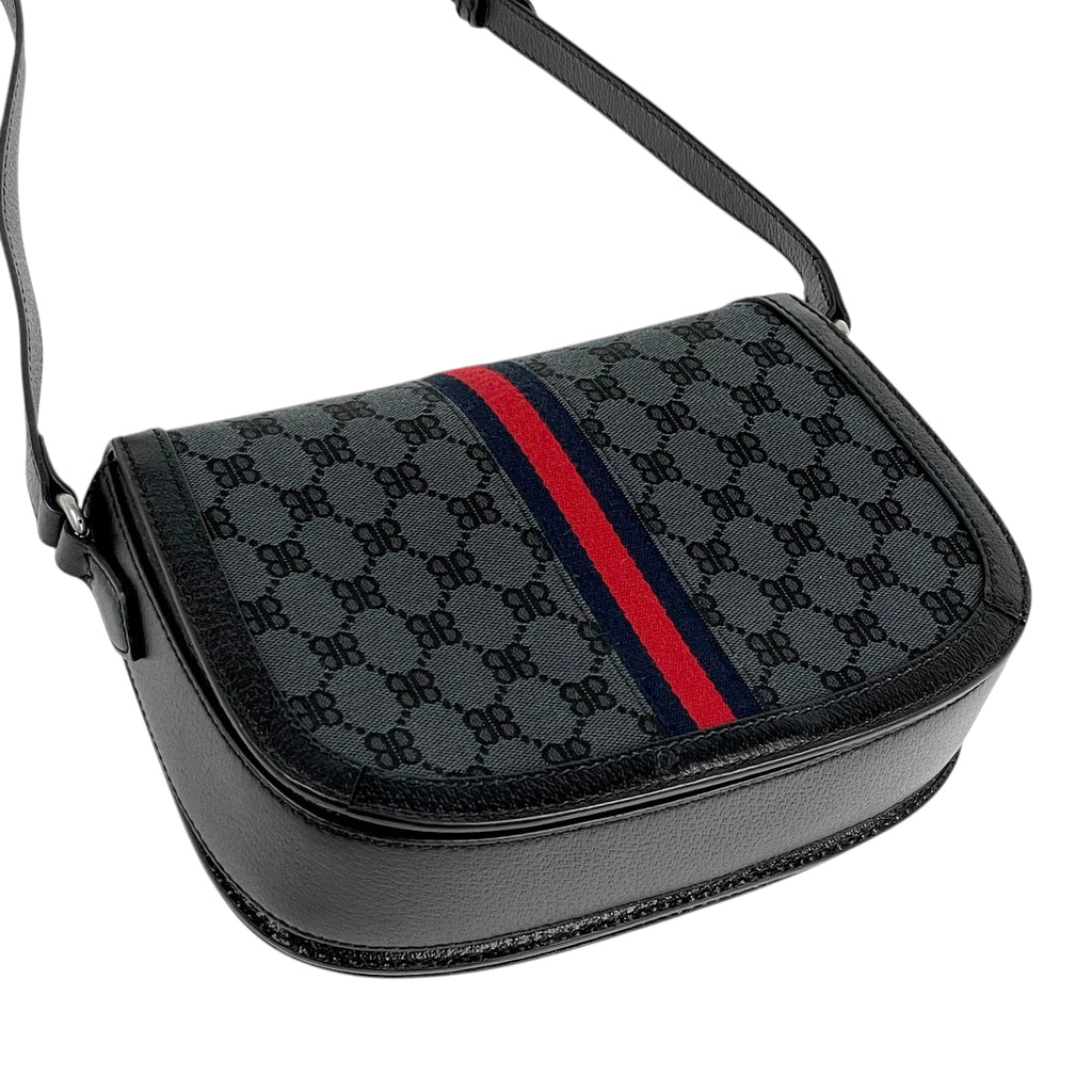 バレンシアガ BBロゴ ショルダーバッグ ザ ハッカープロジェクト グッチ ダブルB ショルダーバッグ キャンバス ブラック 680121 レディース 【中古】brbag