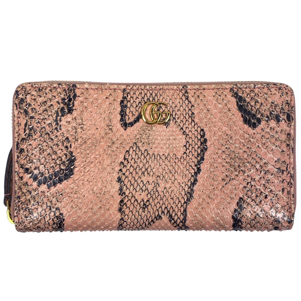 ✨希少なパイソン!✨グッチ GGマーモント ラウンドファスナー 箱有り GUCCI グッチ GGマーモント スネーク パイソン ラウンド