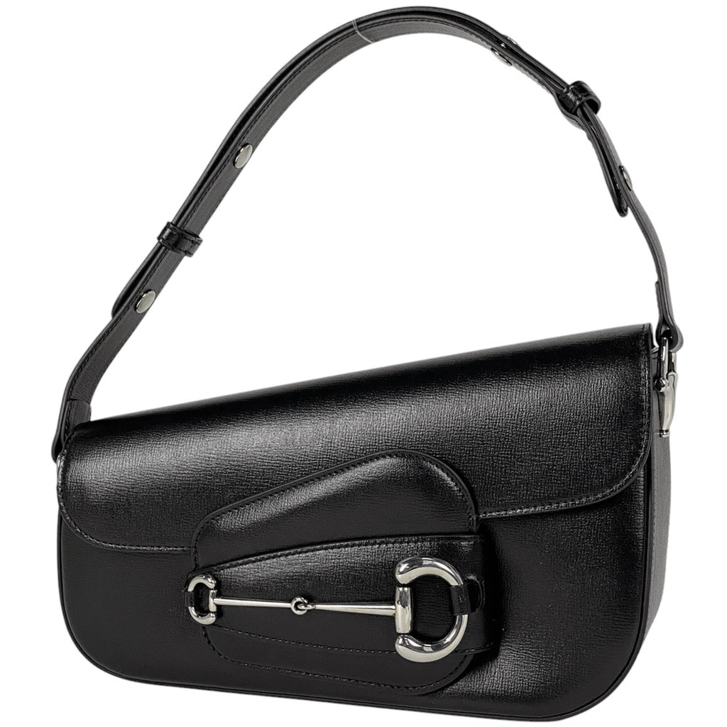 グッチ ホースビット ショルダーバッグ 1955 スモール ショルダーバッグ レザー ブラック 764155 レディース 【中古】brbag