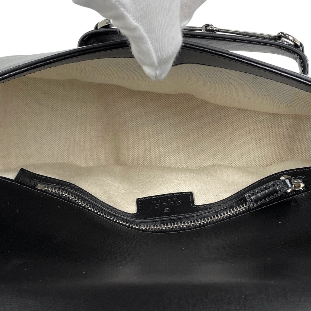 グッチ ホースビット ショルダーバッグ 1955 スモール ショルダーバッグ レザー ブラック 764155 レディース 【中古】brbag