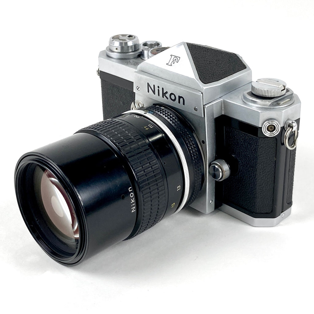 ニコン Nikon F アイレベル シルバー ＋ Ai NIKKOR 135mm F2.8 フィルム マニュアルフォーカス 一眼レフカメラ 【中古】