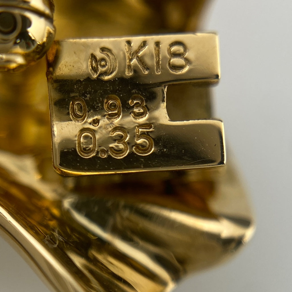 タサキ ルビー デザインネックレス YG イエローゴールド メレダイヤ 2WAY ブローチ ネックレス K18 750 ルビー レディース 【中古】brjwl