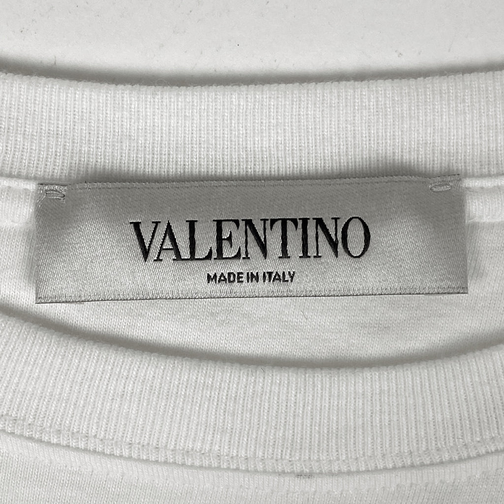 ヴァレンチノ ロゴ Tシャツ バルーン スリーブ トップス 半袖Ｔシャツ コットン ホワイト メンズ 【中古】