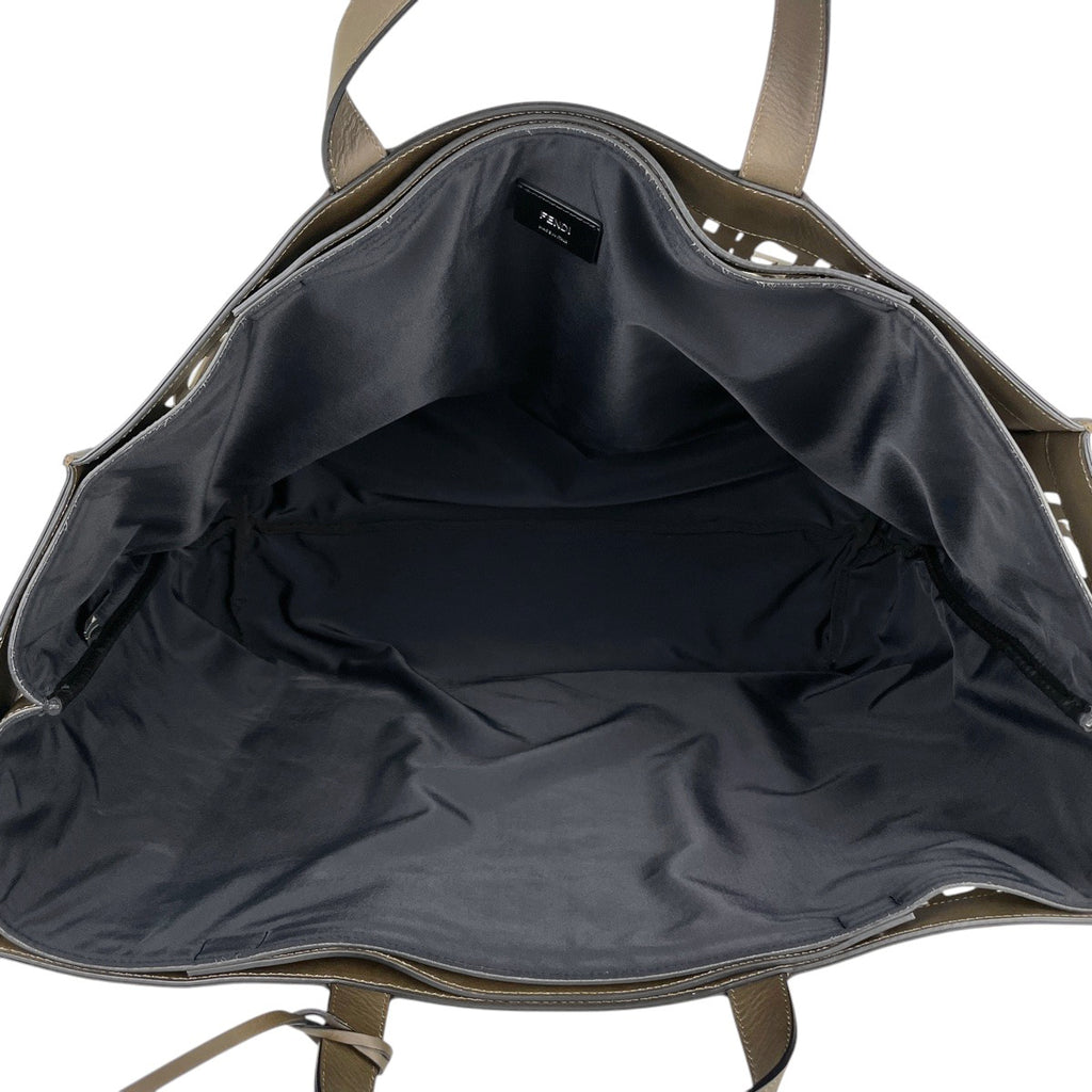 【最終値引き】 フェンディ ロゴ トートバッグ 2WAY ショルダーバッグ ハンドバッグ トートバッグ レザー ブラウン アイボリー 7VA391 レディース 【中古】 brbag