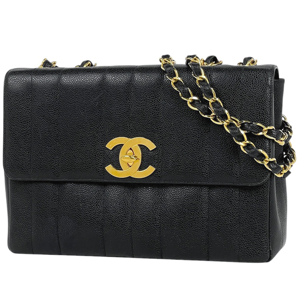 【在庫一掃】 シャネル マドモアゼル チェーン ショルダーバッグ ココマーク Wチェーン ショルダーバッグ レザー ブラック レディース 【中古】 brbag