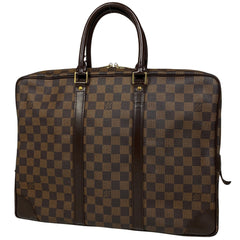 ルイ・ヴィトン ポルト ドキュマン ヴォワヤージュ ブリーフケース メンズ ビジネスバッグ ダミエ ブラウン N41124 レディース 【中古】 brbag