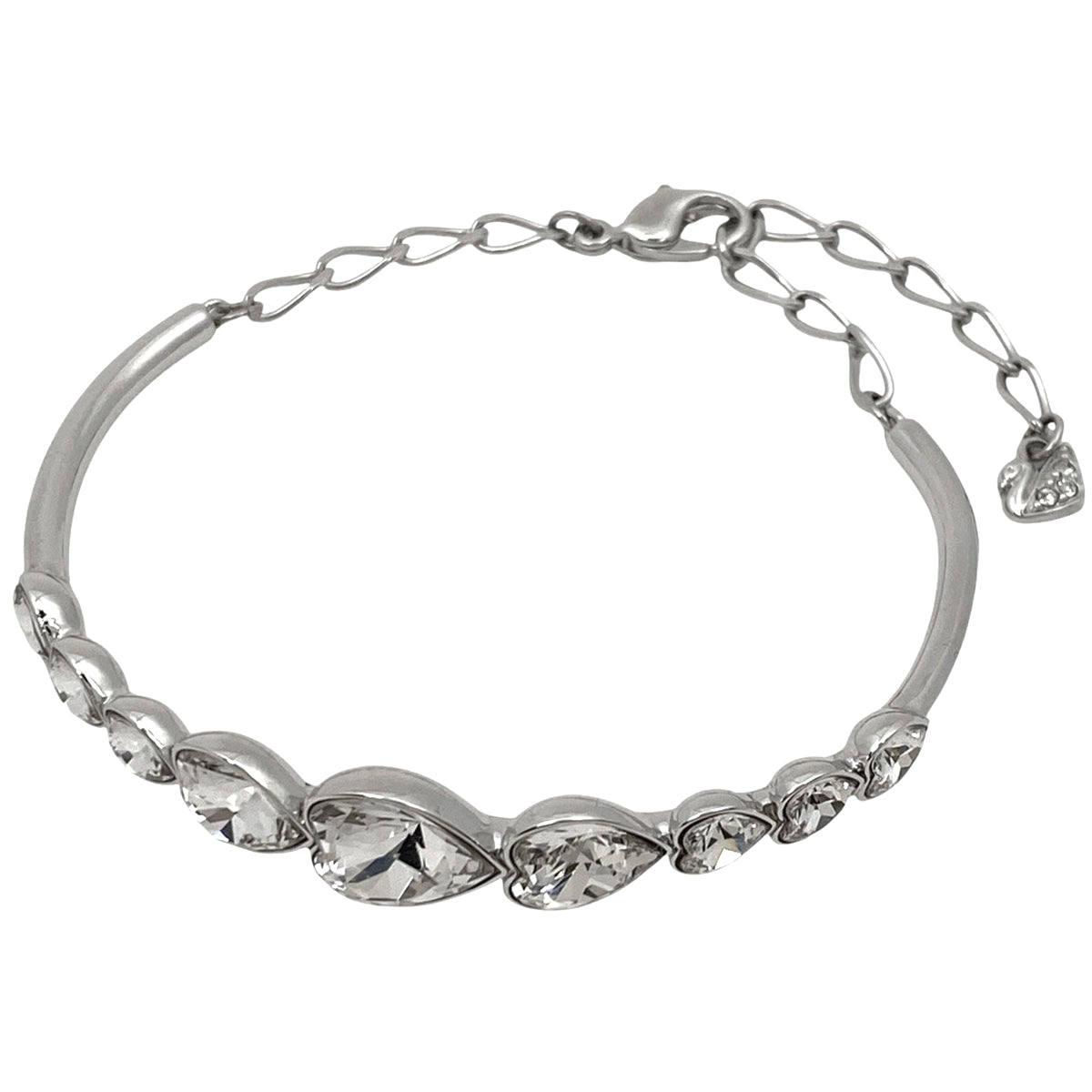 ハート型クリスタルブレスレット バイセル公式】スワロフスキー クリスタル デザイン